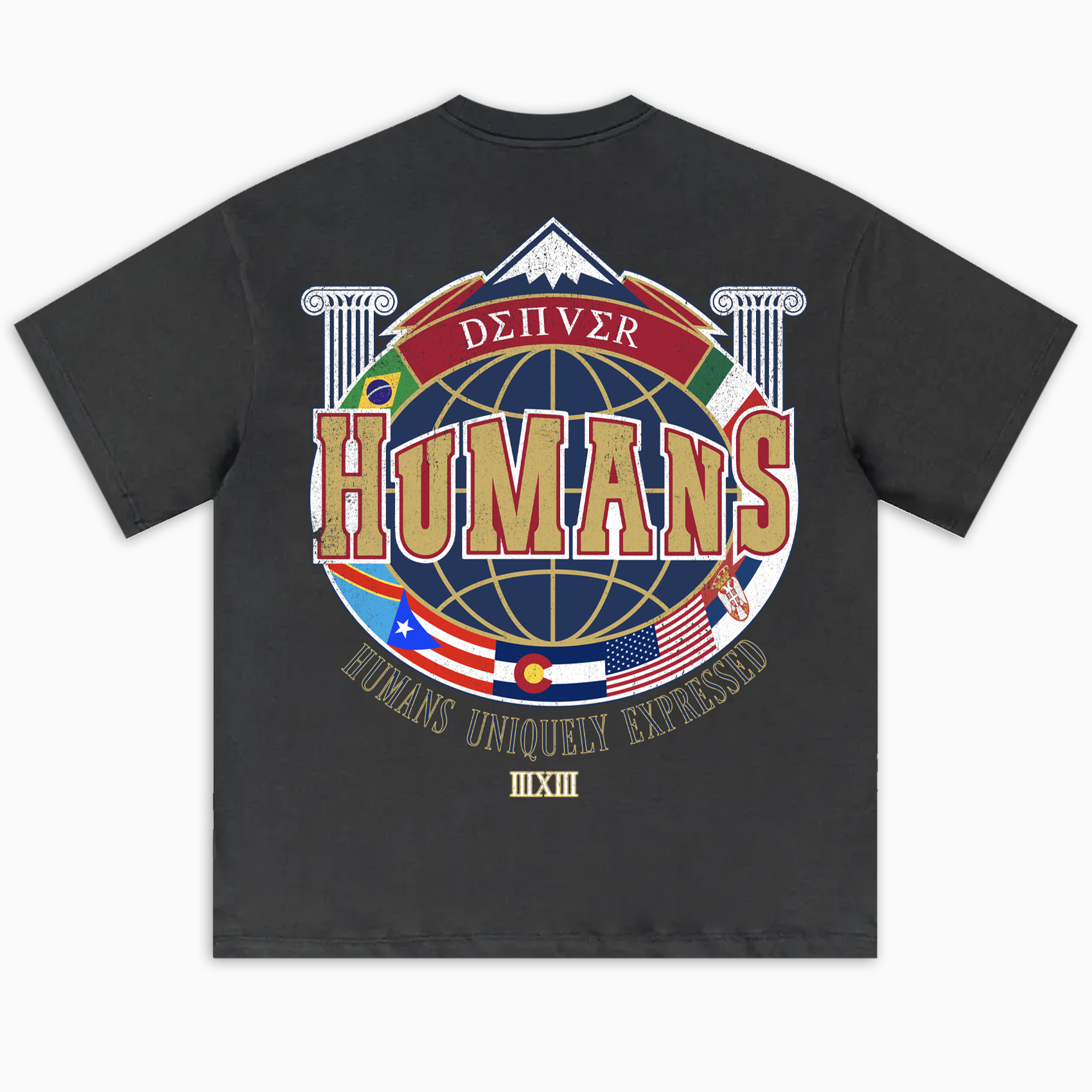 Denver 303 Olympic Rings Basketball T-shirt - Dark Grey